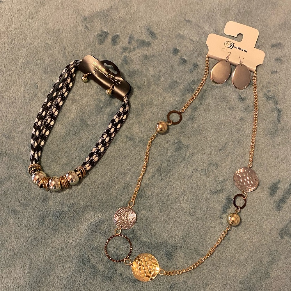 2 for 1 necklaces with matching earrings
